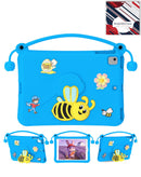 Funda infantil rosa intenso antichoque para iPad, con soporte de abeja, compatible con varios modelos de iPad.