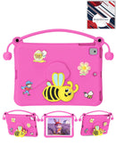 Funda Kids rosa intenso resistente a golpes para iPad 10.2 con soporte de abeja, ideal para niños.