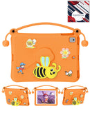 Funda naranja infantil a prueba de golpes para iPad 10.2 con soporte de asa de abeja.
