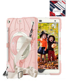 Funda robusta rosa para iPad 10.2 (7ª/8ª/9ª gen) con soporte giratorio y correa ajustable SlowBack.