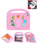 Funda rosa shockproof para iPad 10 (2022) o iPad 11 con asa ergonómica y divertidos charms decorativos.