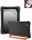 Funda negra a prueba de golpes para iPad 10.9, con soporte de manija giratoria, ideal para niños.