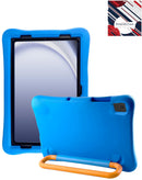 Funda azul a prueba de golpes para iPad 10.9" / 11", con soporte giratorio y asa para niños.