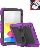 Funda protectora púrpura para iPad 10.9" / iPad 11, resistente a golpes, con soporte integrado.