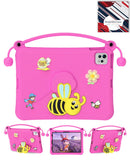 Funda infantil rosa a prueba de golpes con asa de abeja para iPad 10.9 (2022) o iPad 11.