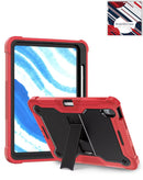 Funda TriShield roja para iPad 10 (10.9") / iPad 11 con soporte integrado, protección robusta.