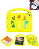 Funda protectora FunFrame amarilla con asa y soporte para iPad 10 (2022) o iPad 11, vista frontal.
