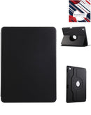 Funda folio flip negra para iPad 10 (2022) con soporte giratorio 360, inteligente y protectora.