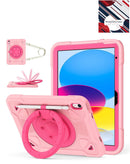 Funda rosa y fucsia para iPad 10/11 con soporte, resistente a golpes y ranura para lápiz.