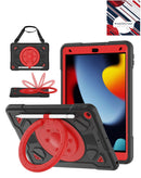 Funda negra y roja resistente a golpes con soporte y ranura para lápiz, compatible con iPad 10.2, Air 3 y Pro 10.5.