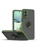 Funda verde oscuro para Moto Edge+ (2023) con tapa trasera rígida, borde suave y soporte de anillo integrado.