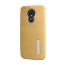 Protege tu Motorola G7 Power con estilo con esta funda de doble capa en color dorado en Xela.