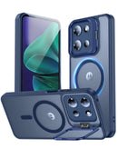 Funda magnética transparente azul oscuro para Moto G Power 5G (2025/2026) o G Play 5G (2025), vista frontal.