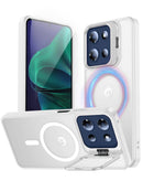 Tapa trasera magnética transparente blanca para Moto G Power 5G (2025/2026) y G Play 5G (2025).