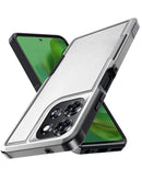Funda antishock blanca de doble capa para Moto G Power 5G (2025/2026) / G Play 5G (2025), protección robusta.