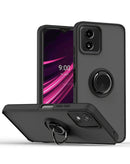Protege tu Motorola Moto G Play 4G (2024) con esta funda negra de PC duro en la parte trasera y TPU suave en los bordes, con soporte I-ring, en Quetzaltenango.