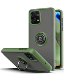 Funda verde marino para Moto G Power 5G 2023, PC duro/TPU suave, borde colorido, soporte I-ring.