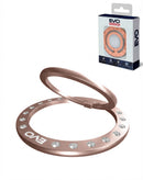 Anillo magnético EVO PO1 para teléfono, color oro rosa, con soporte y agarre seguro.