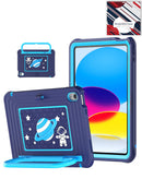 Funda azul oscuro SpaceGrip para iPad Mini 6/7 con soporte de asa y diseño robusto para niños.
