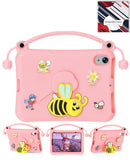 Estuche infantil rosa a prueba de golpes para iPad Mini 6/7, con soporte de manija de abeja, SlowBack.