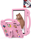Funda antigolpes rosa SlowBack para iPad Mini 6/7 (A17 Pro) con asa, protección robusta y soporte integrado.