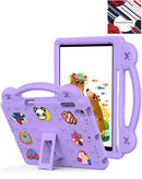 Funda antichoque morada SlowBack para iPad Mini 6/7, con asa ergonómica para fácil transporte y protección.