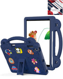 Funda antigolpes SlowBack para iPad Mini 6/7 (A17 Pro) con asa, en color azul vibrante.
