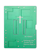 Pantalla plegable Galaxy con molde para remoción y separación de OCA, ideal para reparación de LCD.