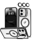 Funda de silicona Transpalet y soporte para camara con lente iPhone 12 / 12 Pro - Negro