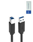 Cable USB-A a impresora Onten de 1.8m, color negro, para conexión de periféricos y datos.