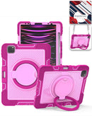 Case rosa vibrante para iPad Pro 13 (2024/2025) con soporte giratorio, correa de hombro y protección resistente.