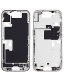 Marco medio blanco titanio para iPhone 16 Pro con botón de captura y piezas pequeñas, versión internacional.