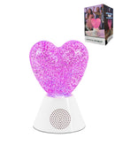 Lámpara LED con altavoz inalámbrico Purple, diseño moderno, iluminación ambiental y sonido de alta calidad para el hogar.