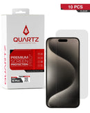 Protector de pantalla de vidrio templado claro QUARTZ para iPhone 16 Plus, pack de 10 unidades en Xela Quetzaltenango.