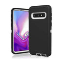 Carcasa heavy duty negra y blanca para Samsung Galaxy S10, protección robusta y duradera contra golpes.