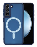 Encuentra en Xela Quetzaltenango el estuche magnético con carga inalámbrica para Galaxy S21 en color azul marino.