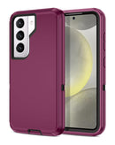 Funda resistente SlowBack heavy duty para Samsung Galaxy S21, color granate y negro, protección antichoque.