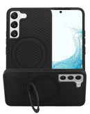 Protege tu Samsung Galaxy S22 con estilo en Xela Quetzaltenango con esta funda de disipación térmica en color negro y soporte integrado.