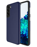 Funda protectora de doble capa para Samsung Galaxy S22 Ultra, color azul marino, con textura antideslizante.