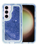 Protege tu Galaxy S23 con estilo con una funda líquida glitter en color azul en Quetzaltenango.