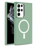 Protege tu Samsung Galaxy S23 con esta funda de carga inalámbrica dura de PC trasero y TPU suave color verde claro en Quetzaltenango.