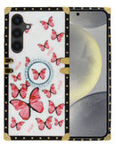 Funda Galaxy S24FE butterfly design cuadrada con anillo PINK