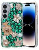 Protege tu Galaxy S24 FE Ultra con una funda dura de silicona Crystal Flower Perfume verde en Xela Quetzaltenango.