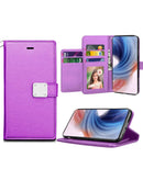 Encuentra en Quetzaltenango el estuche elegante de cuero con cartera para Samsung Galaxy S24 Ultra en color morado.