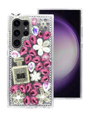 Protege tu Galaxy S24 Ultra con un elegante estuche de silicona duro en color ROSE GOLD con diseño de Crystal Flower, disponible en Xela Quetzaltenango.