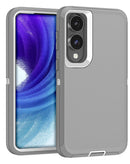 Protege tu Galaxy S25E con este case heavy duty en color gris oscuro y blanco en Xela Quetzaltenango.