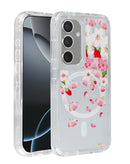 Funda transparente flower design con cargador inalambrico Galaxy S25FE Style 6