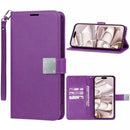 Funda wallet de cuero elegante con correa de muneca Galaxy S25 Ultra