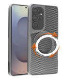 Funda protectora magnetica con soporte de anillo giratorio de 360 Galaxy S25 Ultra (Plateado)