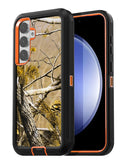 Funda resistente SlowBack de camuflaje naranja para Galaxy S26, con diseño robusto y protección de grado militar.